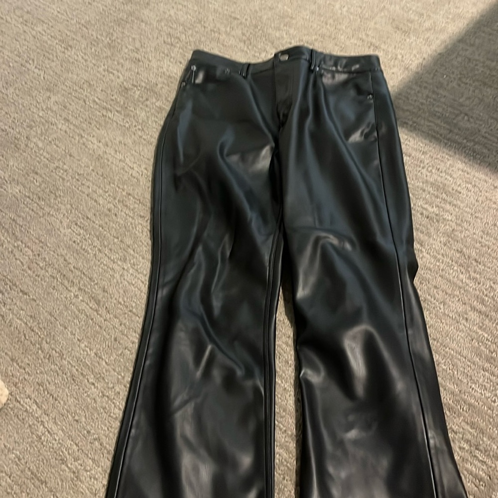 Zara women’s black leather pants 6